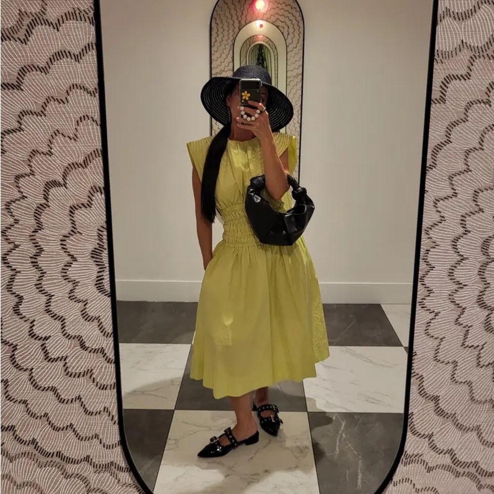 Eudon Choi x RTR Green Poplin Dress Lime Green Size 6
